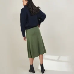 Montagut Jupes Et Robes-Jupe à poches en laine - Gracia 83-Kaki