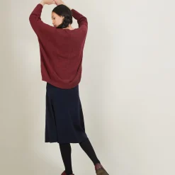 Montagut Jupes Et Robes-Jupe à poches en laine - Gracia 05-Bleu marine