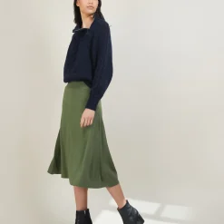 Montagut Jupes Et Robes-Jupe à poches en laine - Gracia 83-Kaki