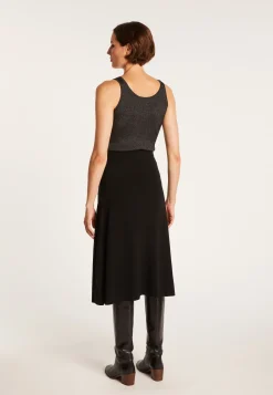 Montagut Jupes Et Robes-Jupe à poches en laine - Gracia 01-Noir