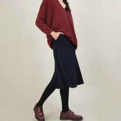 Montagut Jupes Et Robes-Jupe à poches en laine - Gracia 05-Bleu marine