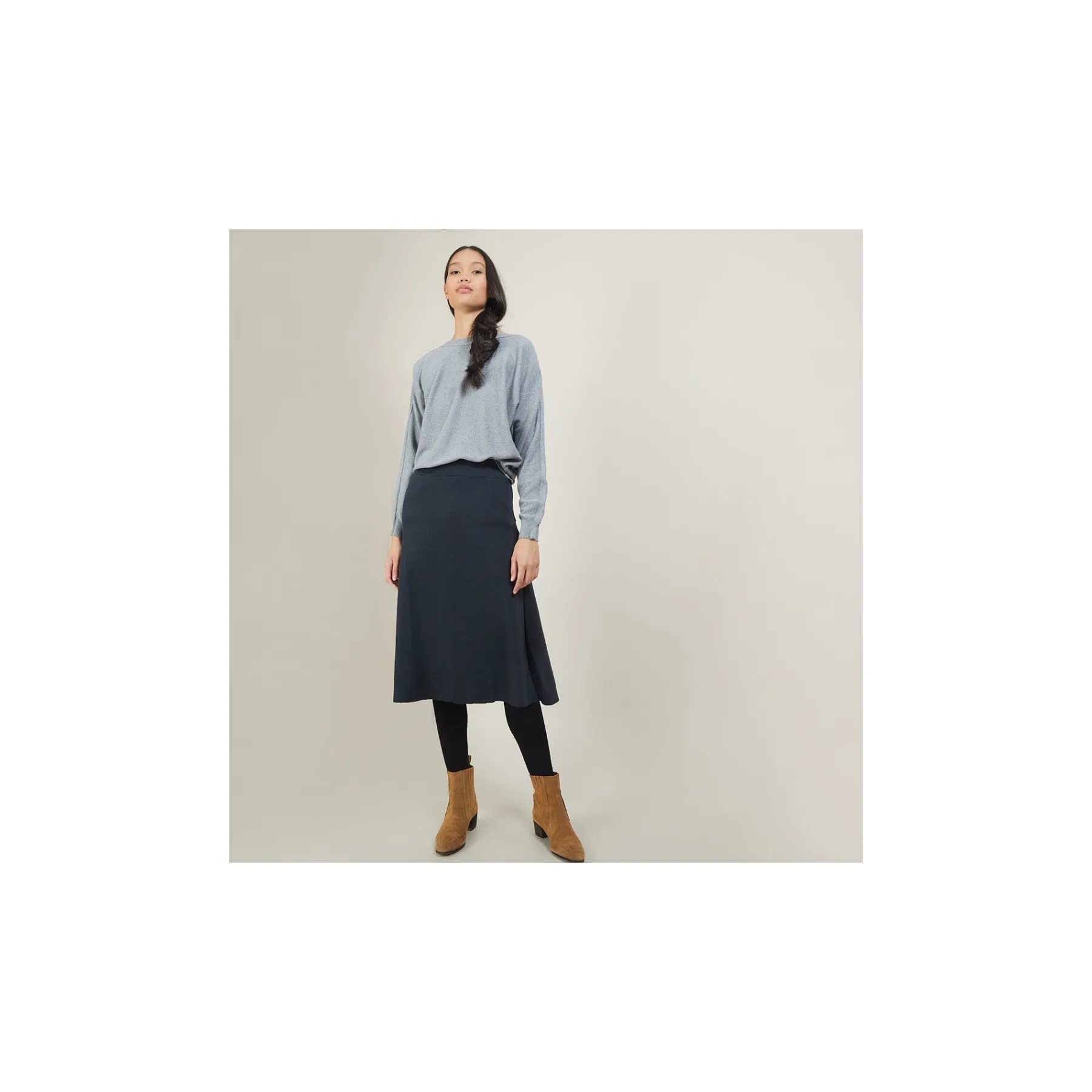 Montagut Jupes Et Robes-Jupe à poches en laine - Gracia 10-Gris foncé