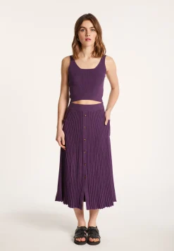 Montagut Jupes Et Robes-Jupe coton polyamide - Lorenza 17-Violet