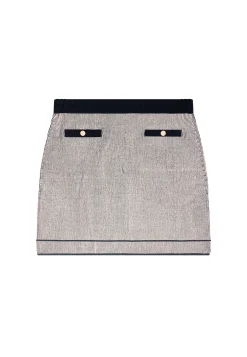 Montagut Jupes Et Robes-Jupe courte en laine et velours - Regina 05-Bleu marine