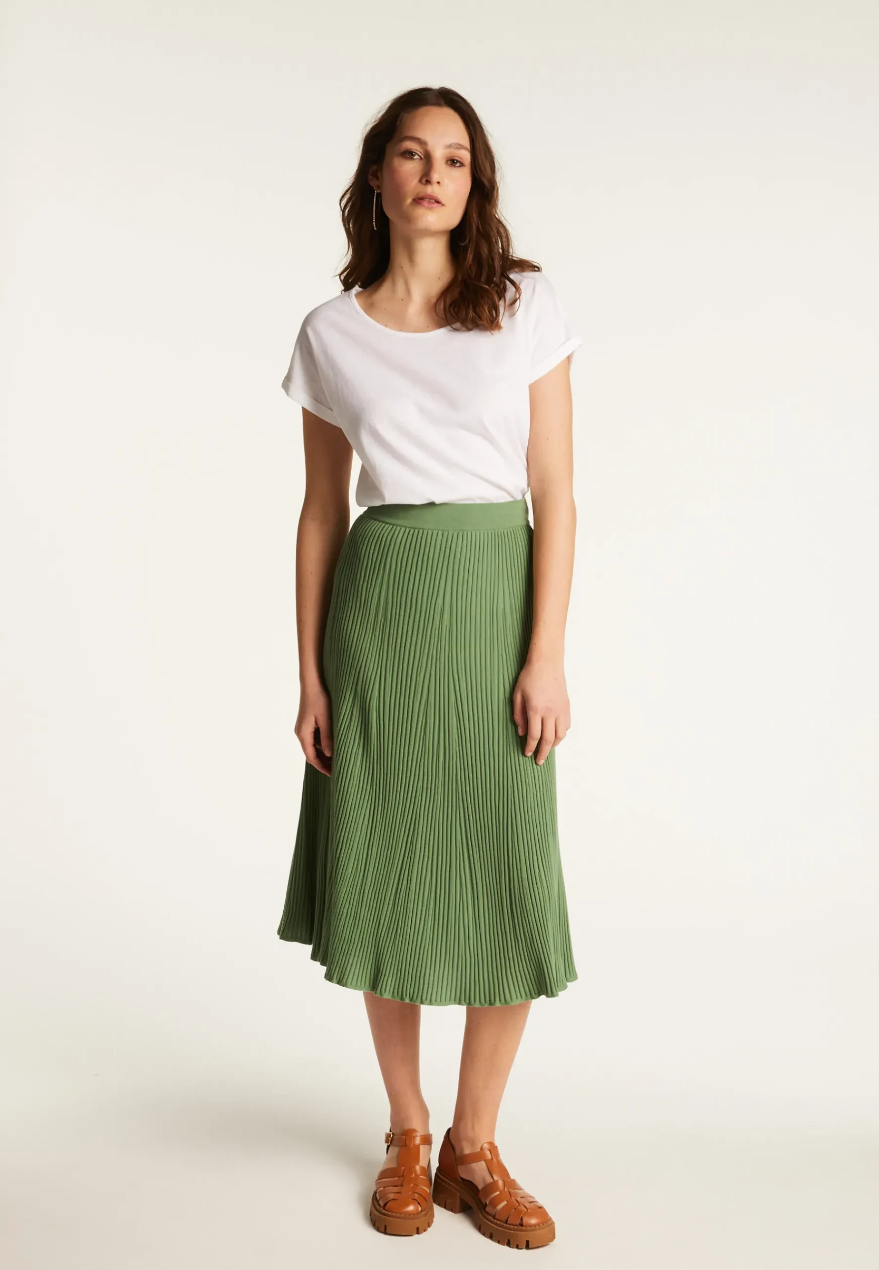 Montagut Jupes Et Robes-Jupe en coton - Dolce 83-Kaki