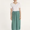 Montagut Jupes Et Robes | Vestes Et Cardigans-Jupe longue 100% lin - Maely 21-Vert foncé