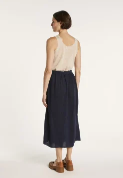Montagut Jupes Et Robes-Jupe longue 100% lin - Maely 05-Bleu marine