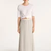 Montagut Jupes Et Robes-Jupe longue en coton - Magnolia 09-Gris moyen