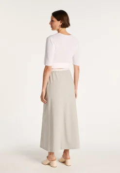 Montagut Jupes Et Robes-Jupe longue en coton - Magnolia 09-Gris moyen