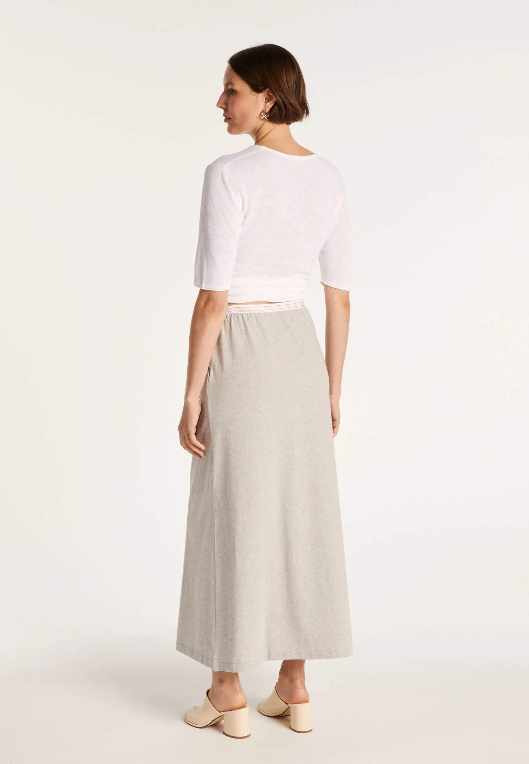 Montagut Jupes Et Robes-Jupe longue en coton - Magnolia 09-Gris moyen