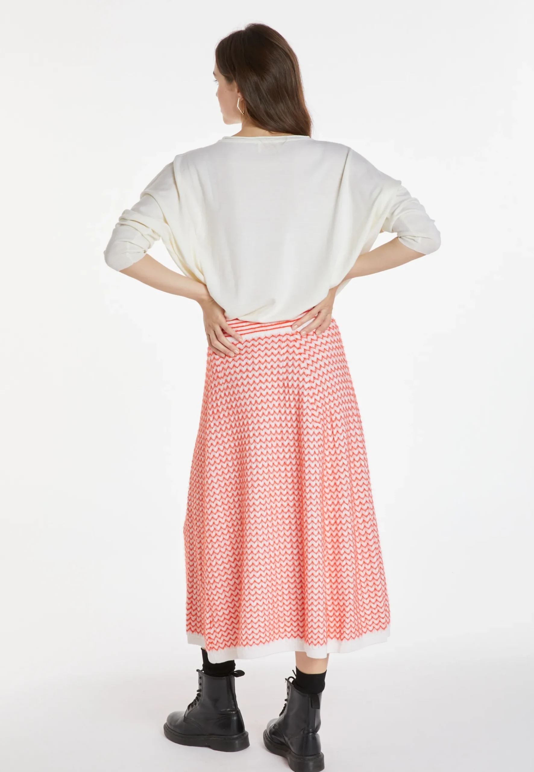 Montagut Jupes Et Robes-Jupe longue en laine mérinos - Cecile 15-Orange
