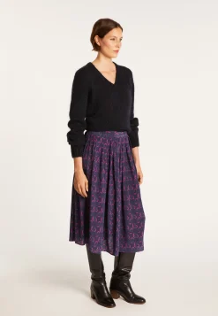 Montagut Jupes Et Robes-Jupe longue Maison x Maison Martin Morel - Envolée 05-Bleu marine