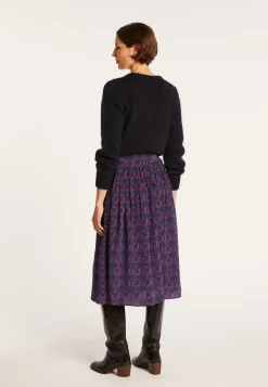 Montagut Jupes Et Robes-Jupe longue Maison x Maison Martin Morel - Envolée 05-Bleu marine