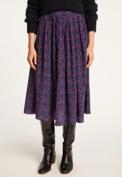 Montagut Jupes Et Robes-Jupe longue Maison x Maison Martin Morel - Envolée 05-Bleu marine
