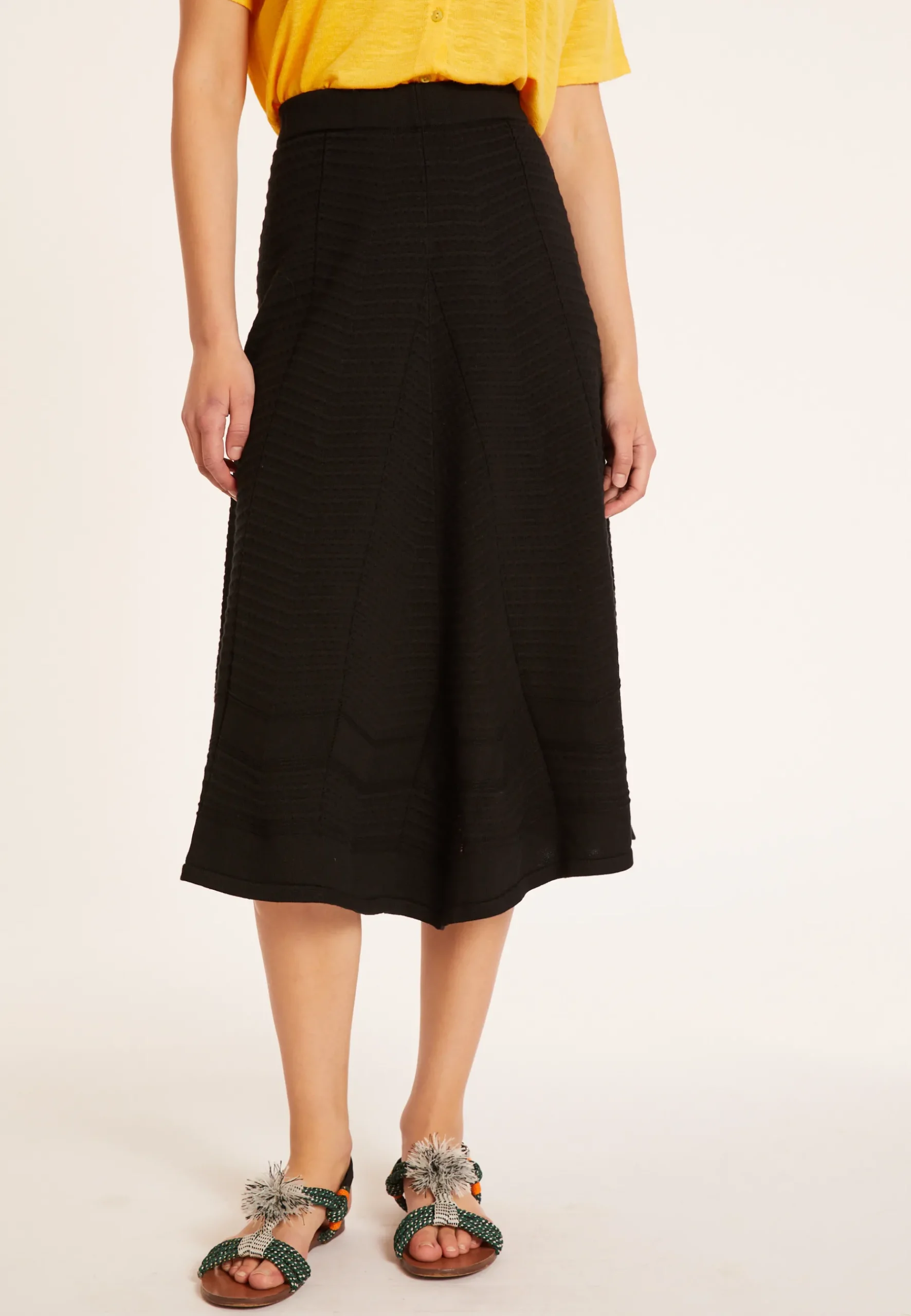Montagut Jupes Et Robes-Jupe évasée en coton - Meredith 01-Noir