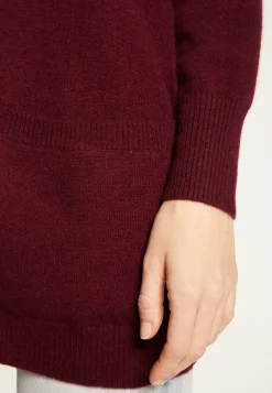 Montagut Les Incontournables-Long cardigan à poches en cachemire - Blush 18-Violet foncé
