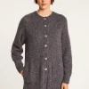 Montagut Vestes Et Cardigans-Long gilet à poches en mohair - Gaya 10-Gris foncé