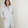 Montagut Vestes Et Cardigans-Long gilet à poches en mohair - Gaya 11-Gris clair