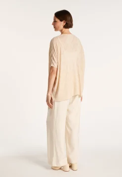 Montagut Vestes Et Cardigans-Long gilet en lin flammé - Cid 12-Beige clair
