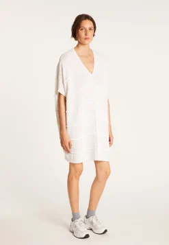 Montagut Pulls-Longue tunique femme - Clary 82-Ecru