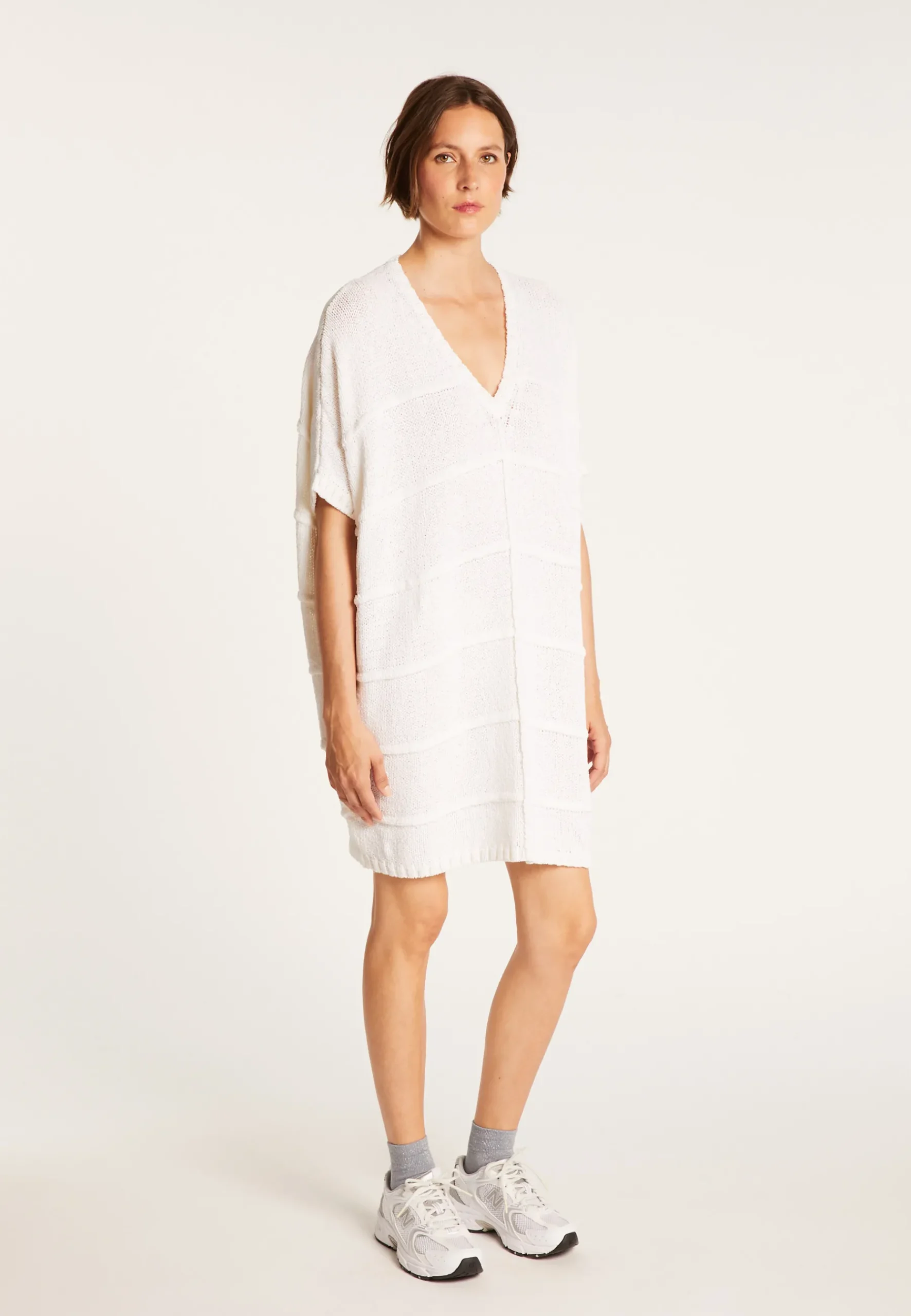 Montagut Pulls-Longue tunique femme - Clary 82-Ecru