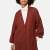 Montagut Vestes Et Cardigans-Manteau boutonné en mohair manches ballon - Galilee 92-Rouille