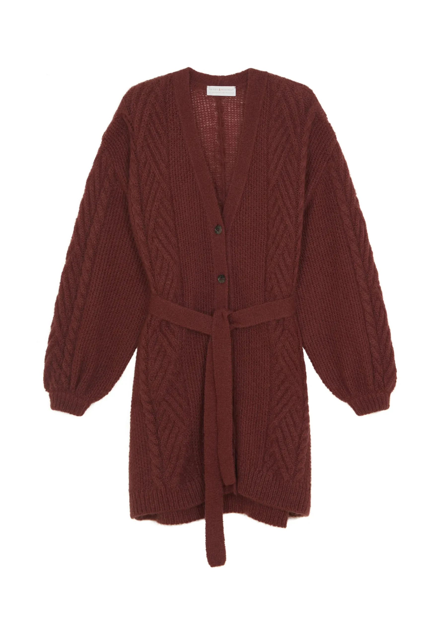 Montagut Vestes Et Cardigans-Manteau boutonné en mohair manches ballon - Galilee 92-Rouille
