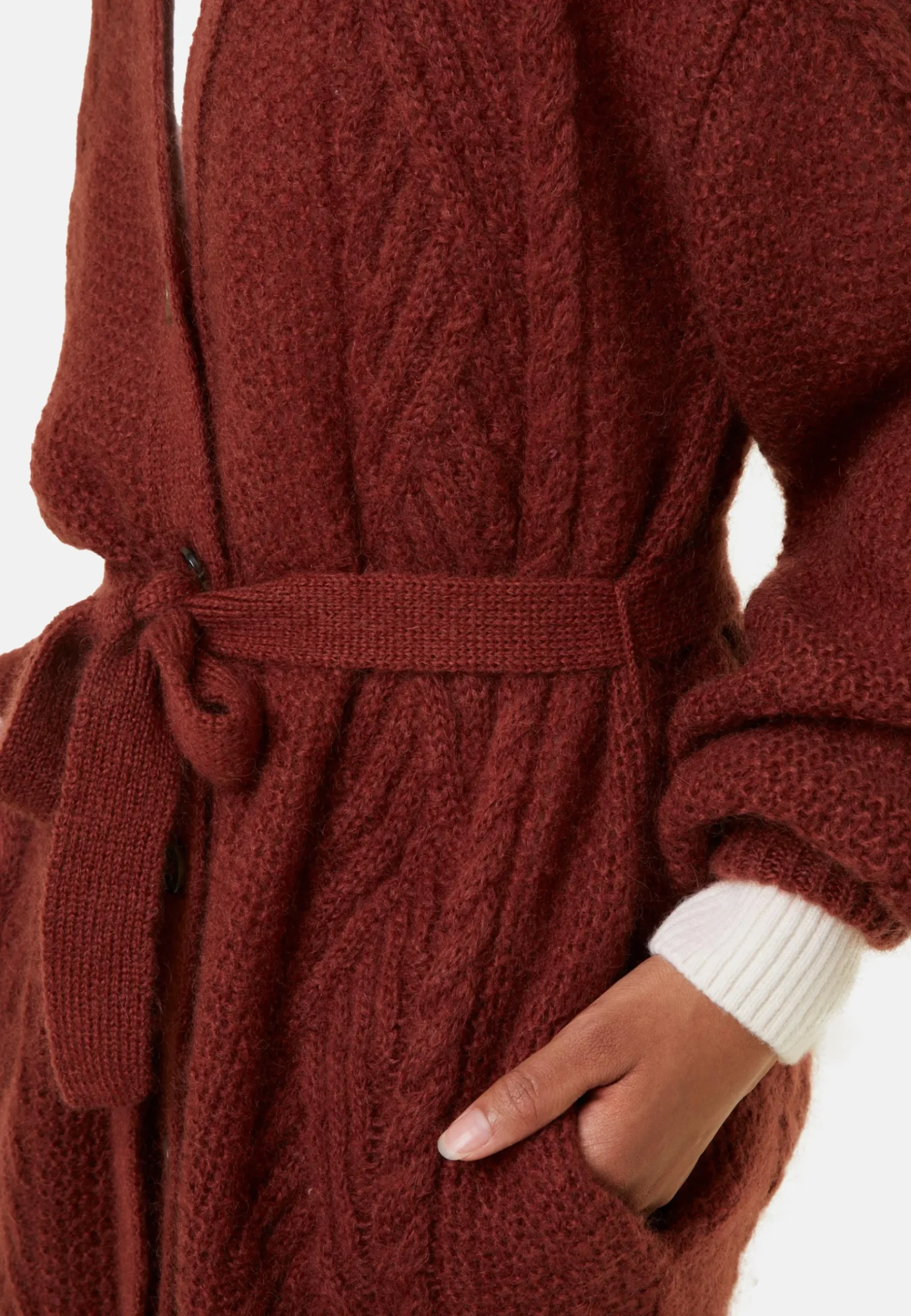 Montagut Vestes Et Cardigans-Manteau boutonné en mohair manches ballon - Galilee 92-Rouille