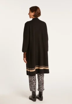 Montagut Vestes Et Cardigans-Manteau col montant en cachemire 2 fils - Dorys 01-Noir
