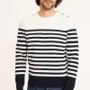 Montagut Pulls-Marinière boutonnée en coton - Dori 05-Bleu marine