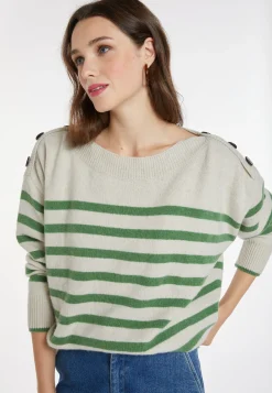Montagut Pulls-Marinière en cachemire et laine - Carice 22-Vert moyen