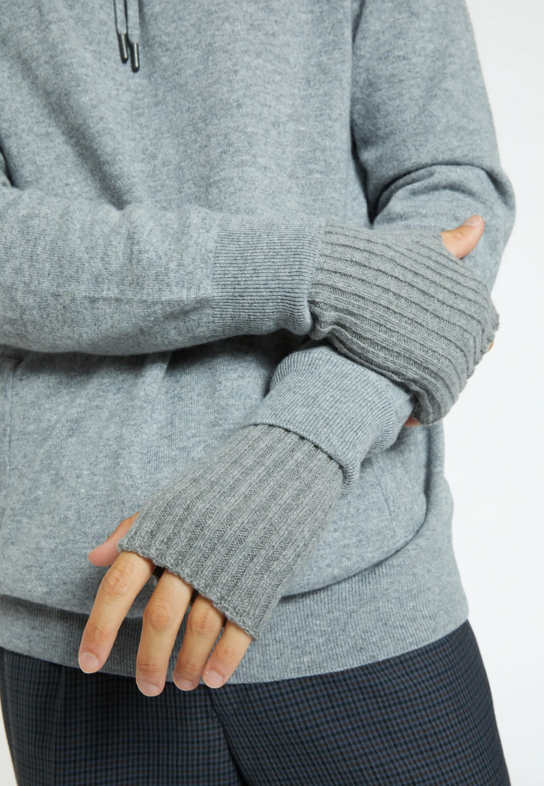 Montagut Accessoires-Mitaines unisexe cachemire et laine - Glenn 09-Gris moyen