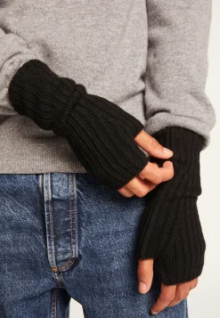 Montagut Accessoires-Mitaines unisexe en cachemire - Lena 01-Noir