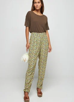 Montagut Pantalons Et Shorts-Pantalon à motifs en chaine et trame viscose - Septime 83-Kaki