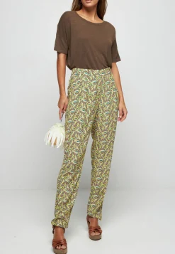 Montagut Pantalons Et Shorts-Pantalon à motifs en chaine et trame viscose - Septime 83-Kaki