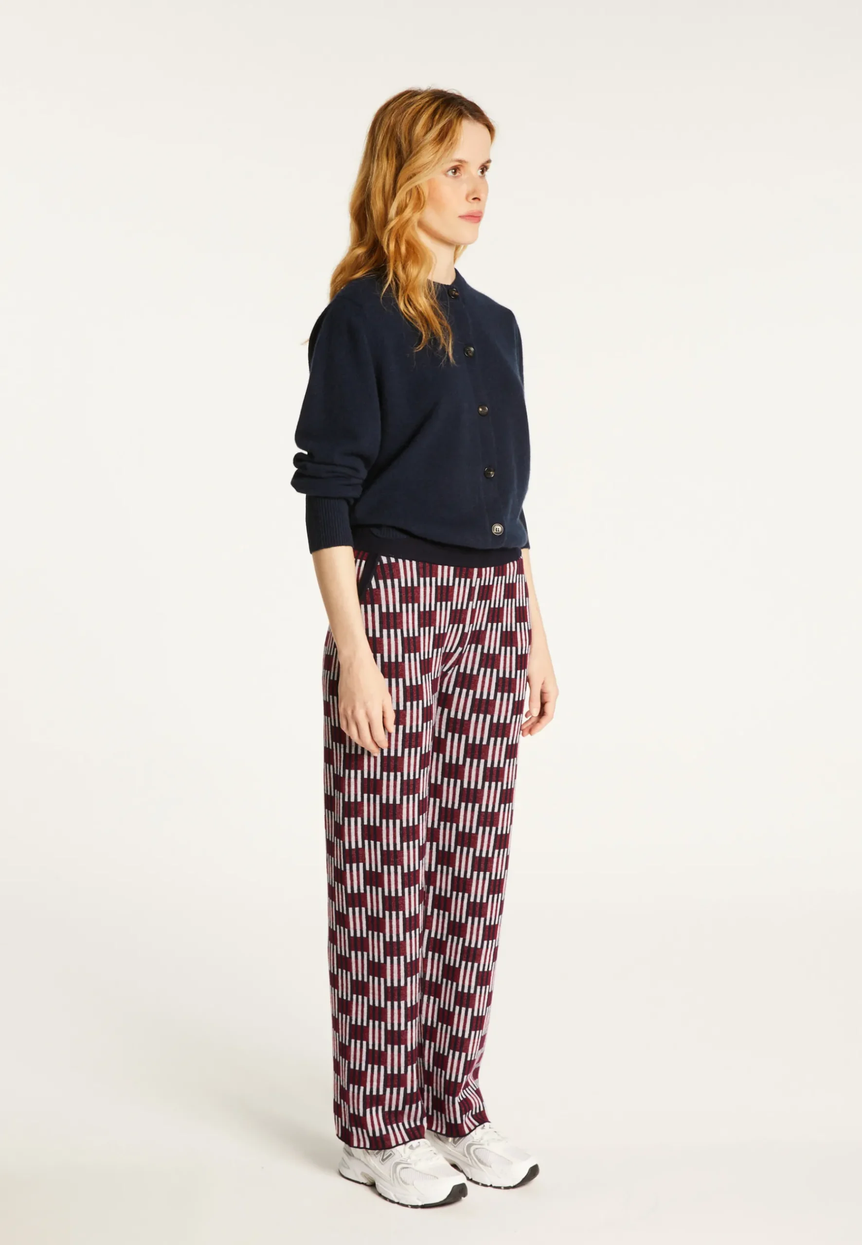 Montagut Pantalons Et Shorts-Pantalon à motifs en laine mérinos - Gill 05-Bleu marine