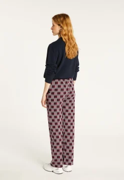 Montagut Pantalons Et Shorts-Pantalon à motifs en laine mérinos - Gill 05-Bleu marine