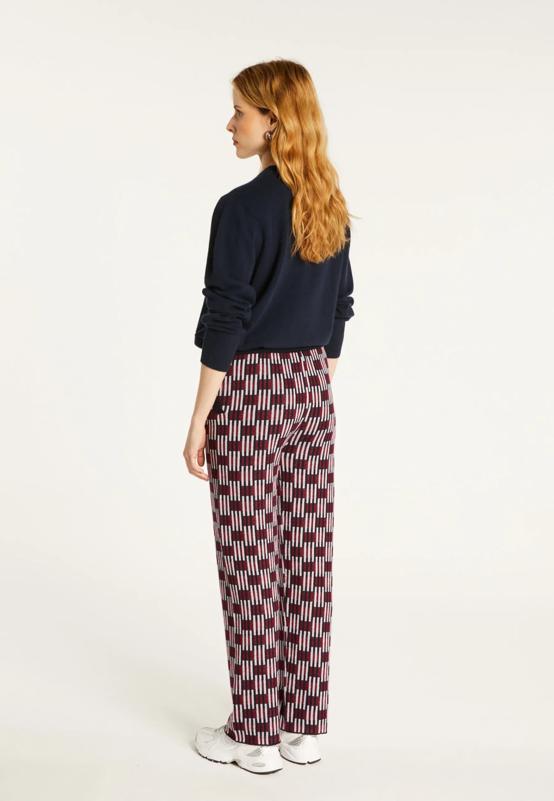 Montagut Pantalons Et Shorts-Pantalon à motifs en laine mérinos - Gill 05-Bleu marine
