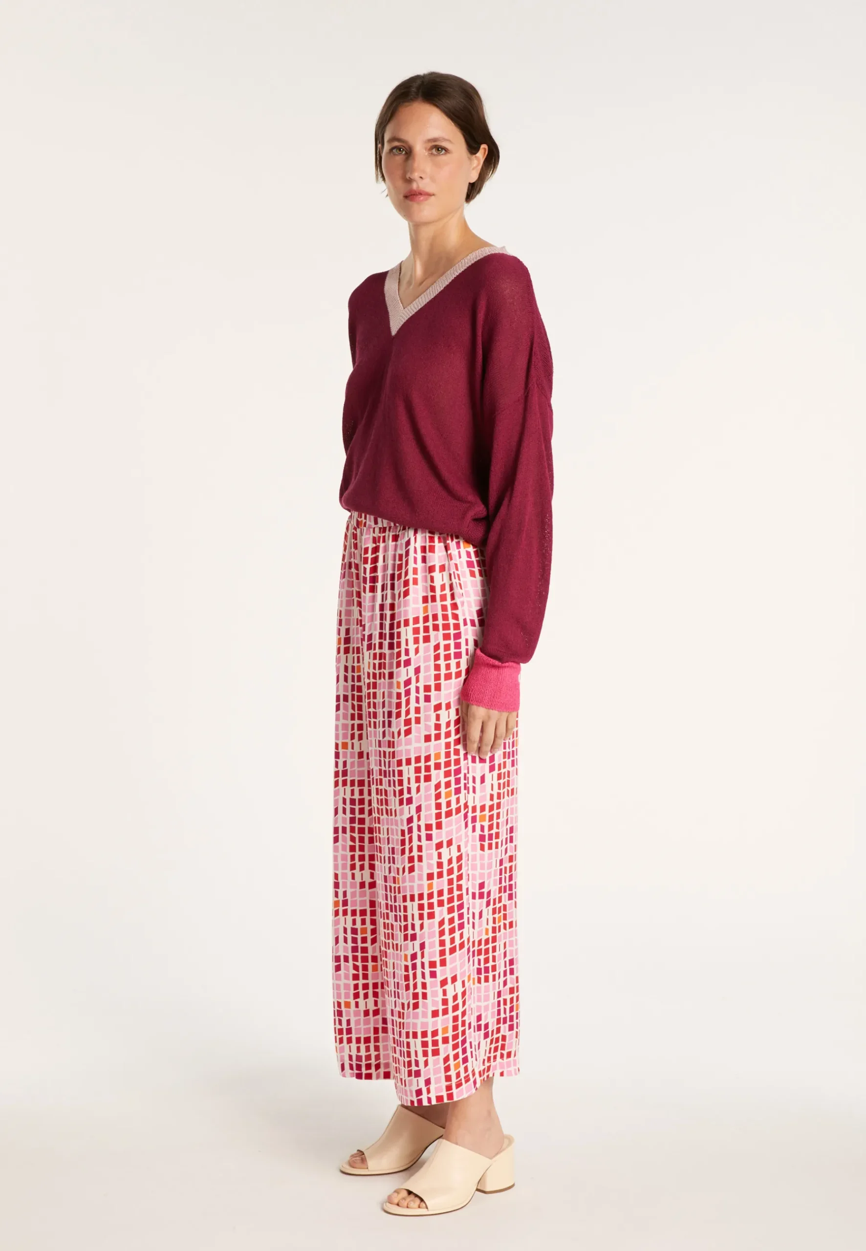 Montagut Pantalons Et Shorts-Pantalon à motifs mosaïque - Agadir 25-Rose moyen