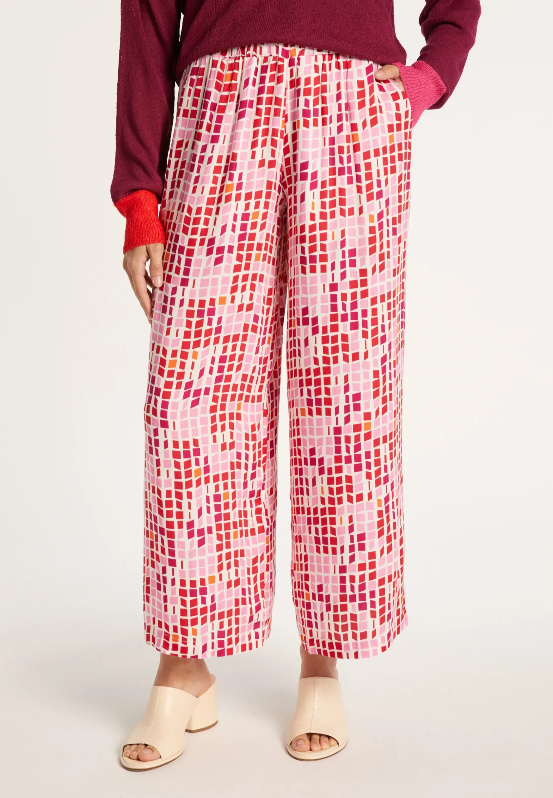 Montagut Pantalons Et Shorts-Pantalon à motifs mosaïque - Agadir 25-Rose moyen