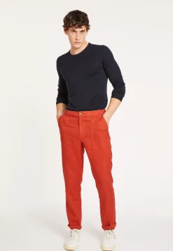 Montagut Pantalons Et Shorts-Pantalon à poches en lin - Dimitri 20-Rouge foncé