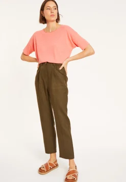 Montagut Pantalons Et Shorts-Pantalon à poches en lin - Victoire 83-Kaki