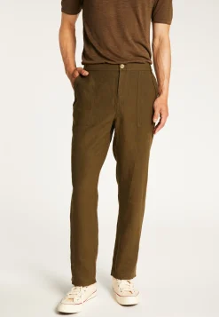 Montagut Pantalons Et Shorts-Pantalon à poches en lin - Dimitri 83-Kaki