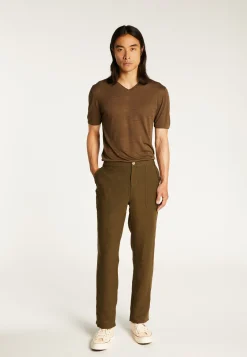 Montagut Pantalons Et Shorts-Pantalon à poches en lin - Dimitri 83-Kaki