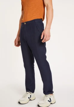 Montagut Pantalons Et Shorts-Pantalon à poches en lin - Dimitri 05-Bleu marine