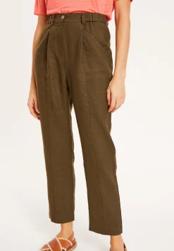 Montagut Pantalons Et Shorts-Pantalon à poches en lin - Victoire 83-Kaki