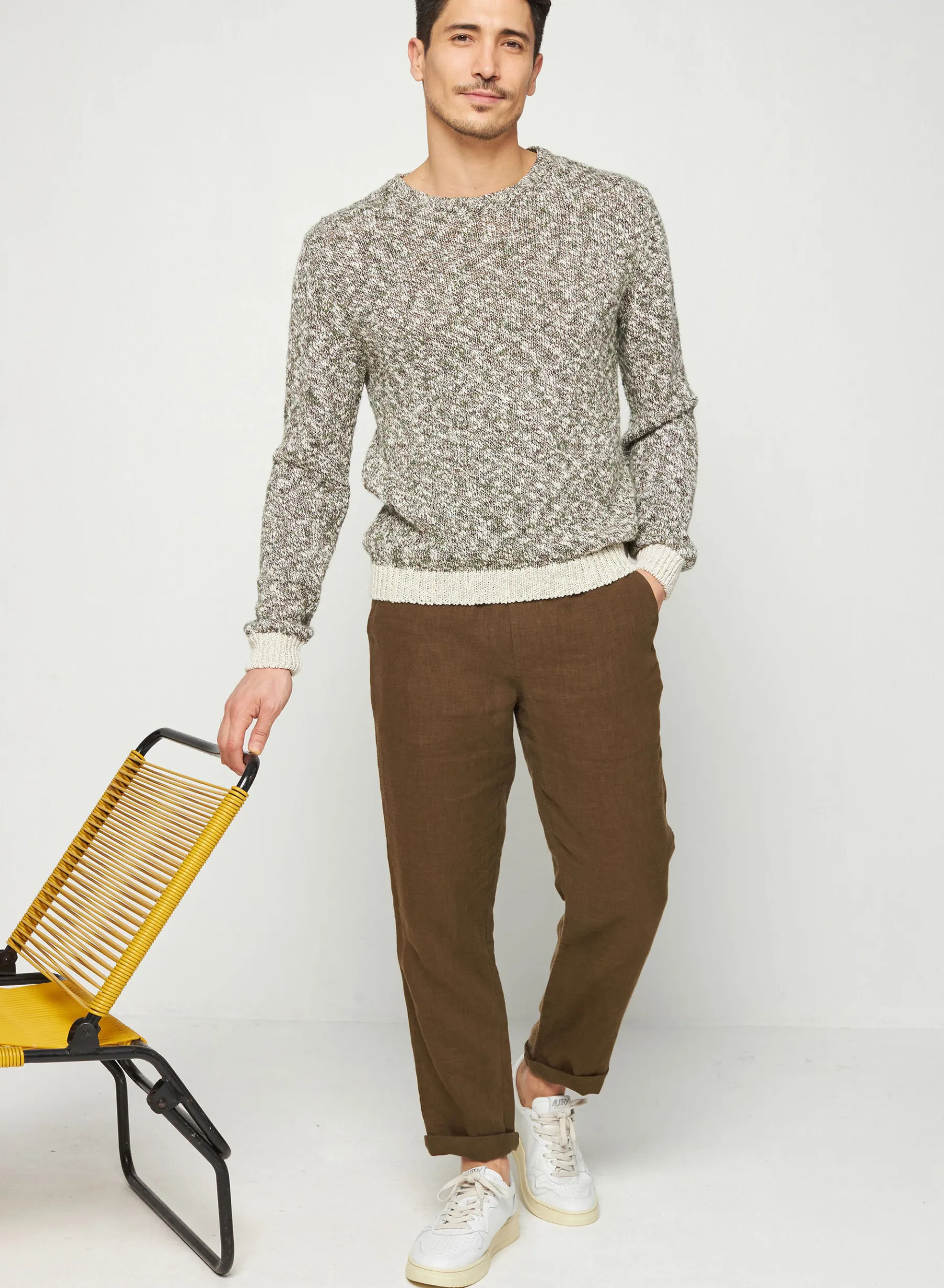 Montagut Pantalons Et Shorts-Pantalon Casual en lin - Rolland 83-Kaki