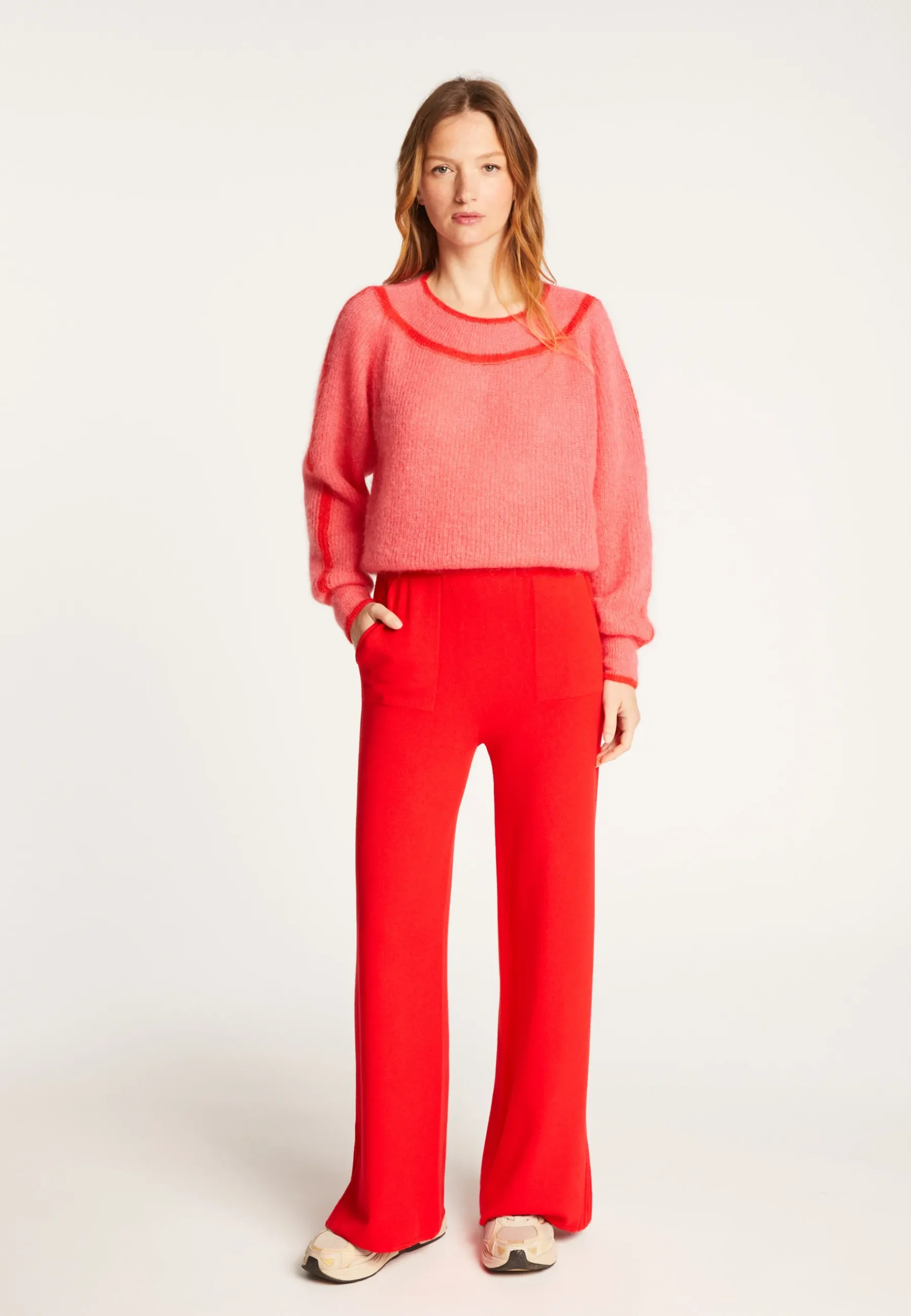 Montagut Pantalons Et Shorts-Pantalon en laine mélangée - Rebecca 52-Rouge