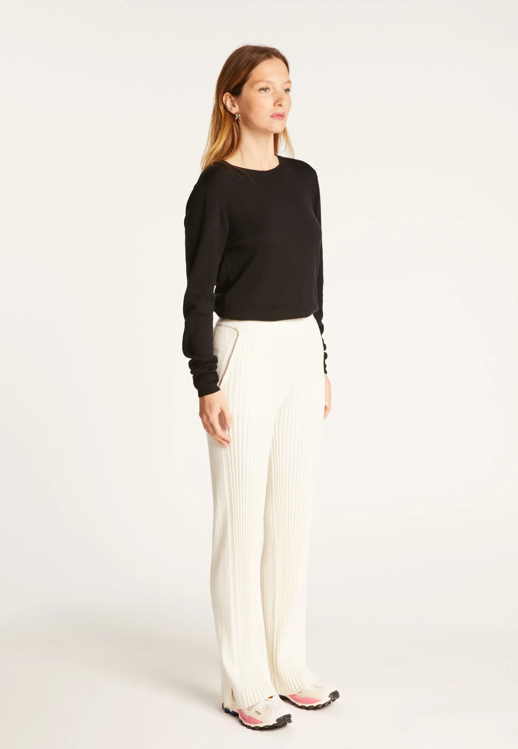 Montagut Pantalons Et Shorts-Pantalon en laine mélangée - Carmen 82-Ecru