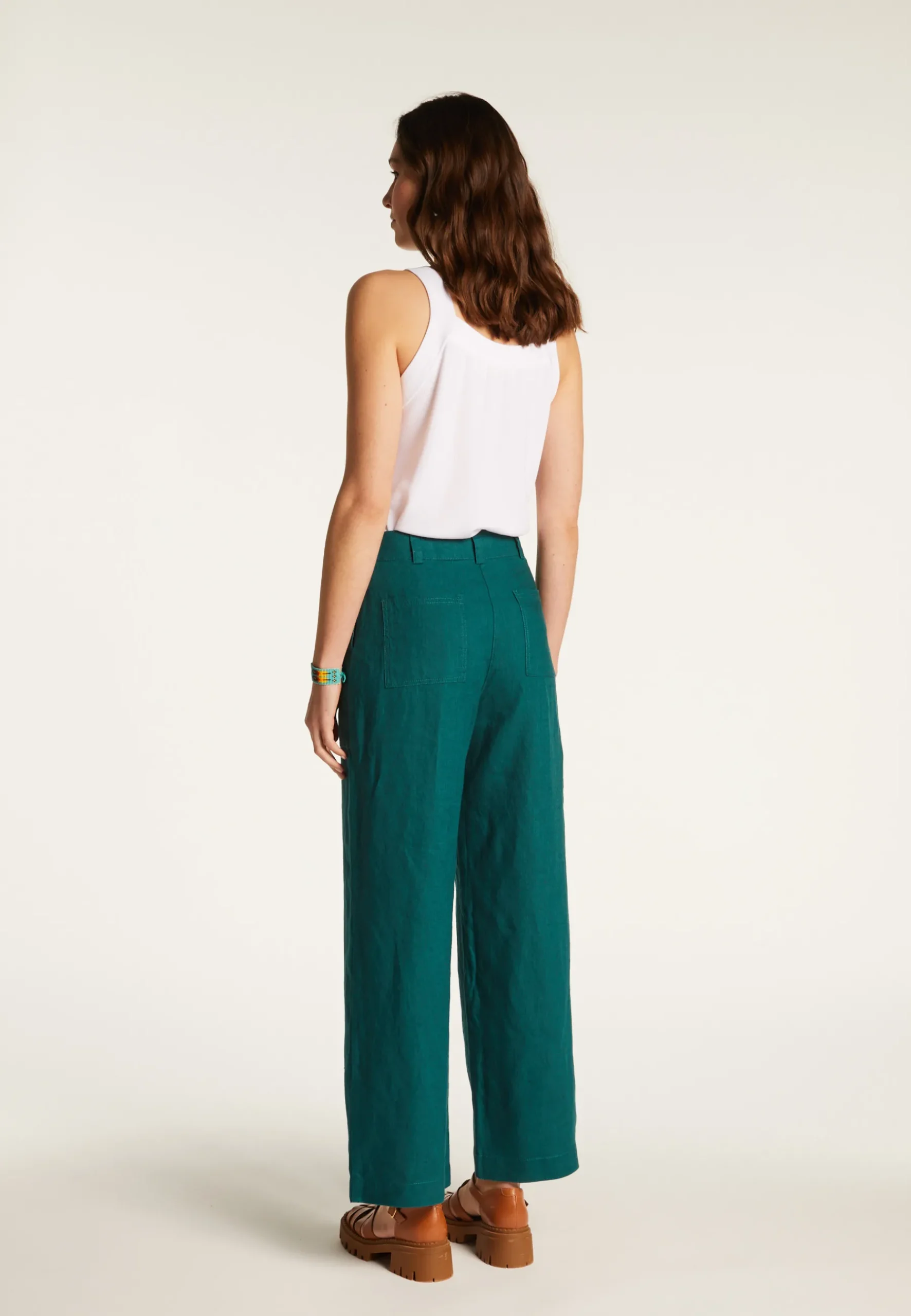 Montagut Pantalons Et Shorts-Pantalon en lin - Ella 93-Emeraude